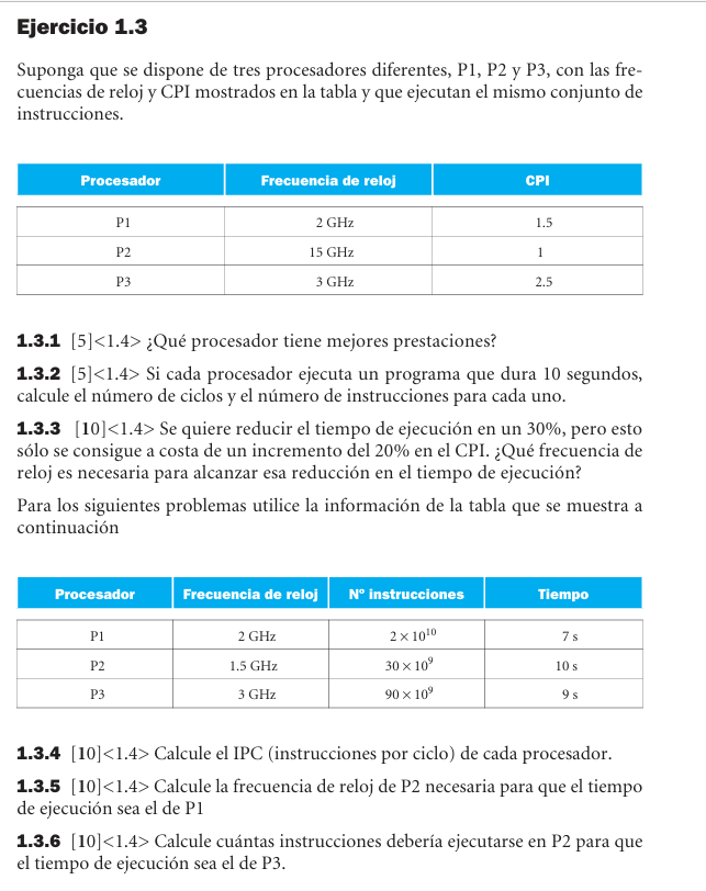 Ejercicio 1.3 de Hennessy y Patterson
