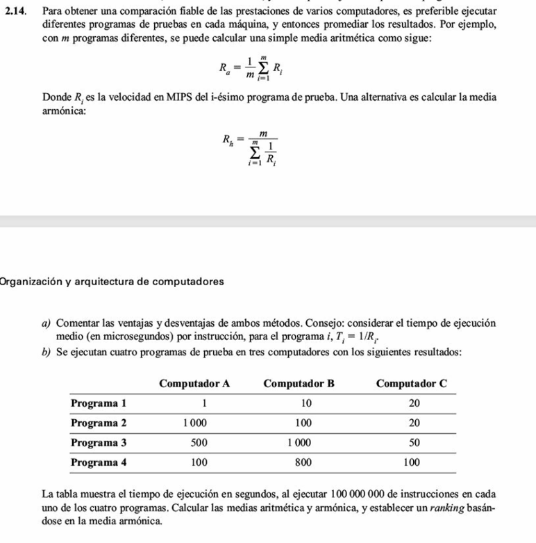 Ejercicio 2.14 de Stallings 7