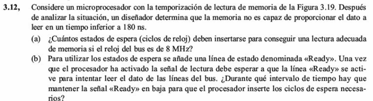 Ejercicio 3.12 de Stallings 7